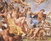 CARRACCI, Annibale Triumph of Bacchus and Ariadne (detail) dsg oil painting on canvas